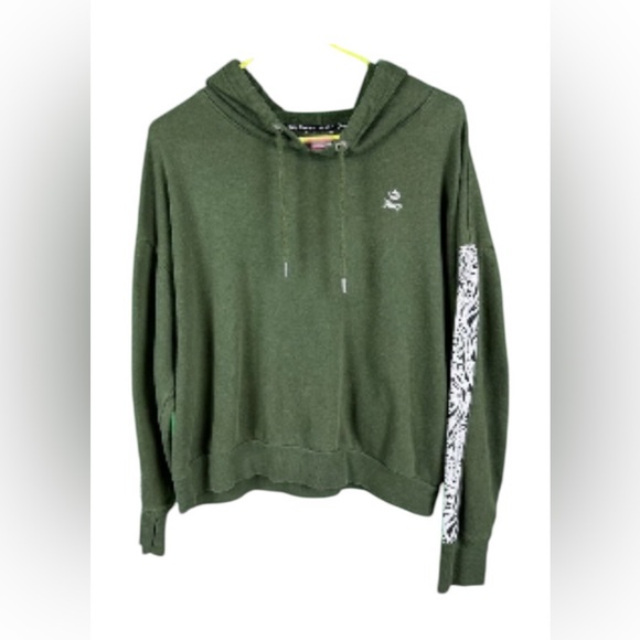 NWOT JUICY COUTURE Sport Green Wildcat Fleece Hoodie Womens Sweatshirt Small - Picture 2 of 11